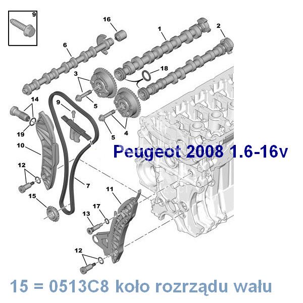 Koło Zębate Łańcucha Rozrządu Citroen/ Peugeot 1,6-16V Vti Na Wał Korbowy (Oryginał Peugeot)