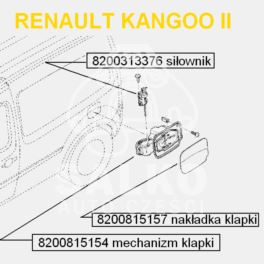 klapka wlewu paliwa - mechanizm Renault Kangoo II (OEM Renault)