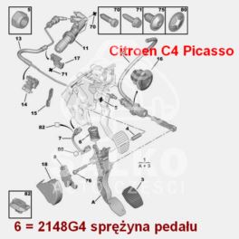 sprężyna pedału sprzęgła Citroen C4 Picasso 2,0HDi od OPR11972 (oryginał Citroen)