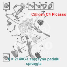 sprężyna pedału sprzęgła Citroen C4 Picasso 2,0HDi do OPR11971 (oryginał Citroen)