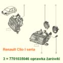 oprawka żarówki swiatła pozycyjnego Renault Clio I/ Megane I/ ... wsuwana - oryginał Renault