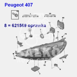 oprawka żarówki migacza Peugeot 407 COUPE typu PY21W (oryginał Peugeot)