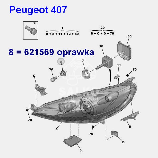 oprawka żarówki migacza Peugeot 407 COUPE typu PY21W