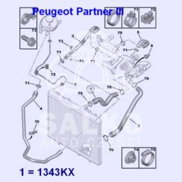 Przewód Chłodnicy Citroen C4/ Peugeot 307/... 1,6Hdi Górny (Oryginał Peugeot )