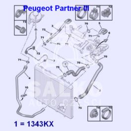 przewód chłodnicy Citroen C4/ Peugeot 307/... 1,6HDi górny - zamiennik francuski SASIC