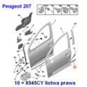 listwa drzwi Peugeot 207 prawy przód - do malowania (oryginał Peugeot)