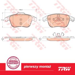 klocki hamulcowe Peugeot 3008 przód system ATE (producent niemiecki TRW)
