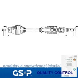 półoś SAXO/ Peugeot 106 1,4i/1,6i TU prawa - nowy zamiennik GSP