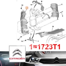 osłona termiczna katalizatora Citroen, Peugeot 1,6HDi przednia (oryginał Citroen)