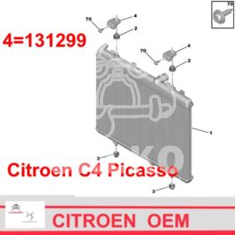 wspornik chłodnicy Citroen C4/ C5/ DS4... górny - plastikowy (oryginał Citroen)