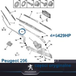 ramię wycieraczki Peugeot 206 lewy przód (oryginał Peugeot)