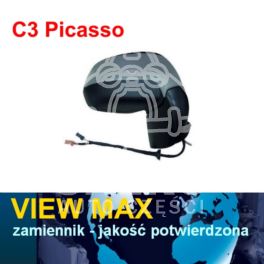 lusterko Citroen C3 Picasso prawe elektryczne 7 pinów z czujnikiem temperatury - nowe w zamienniku View Max