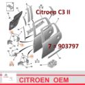zawias drzwi Citroen C3/ C3 II prawy - górny (oryginał Citroen)
