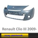 zderzak Renault CLIO III 2009- przód gruntowany z otworami na halogeny - nowy w zamienniku