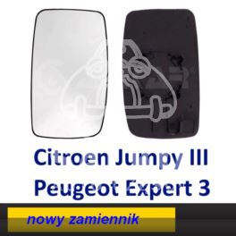 wkład lusterka Citroen JUMPY III/ Peugeot EXPERT 3 od 2007- lewe - szkło wypukłe/ ogrzewane - zamiennik View Max