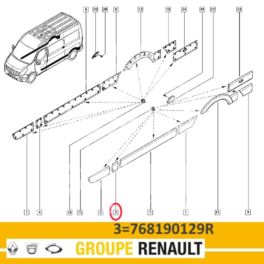 listwa drzwi Renault MASTER III lewy przód - nowa w oryginale nr 768190129R