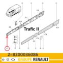 listwa drzwi Renault TRAFIC II prawy przód/ przednia - nowa w oryginale nr 8200036086