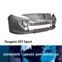 zderzak Peugeot 207 przód bez atrapy +halogeny w zderzaku - nowy w zamienniku