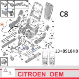 Linka Regulacji Fotela Citroen C8/ Peugeot 807 Drugi/ Trzeci Rząd - Oryginał Citroen