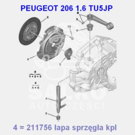 łapa sprzęgła Peugeot 206 2000- obrotowa do skrzyni MA (oryginał Peugeot)