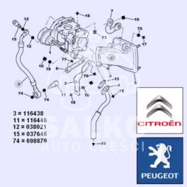przewód turbiny Citroen, Peugeot 2,0HDi ciśnieniowy 90KM/110KM (oryginał Peugeot)