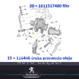 króciec pod przewód turbiny Citroen/ Peugeot 2,0HDi (oryginał Peugeot)