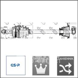 półoś MASTER II s.b.PK5 lewa 2,5dCi +ABS - zamiennik produkcji GSP