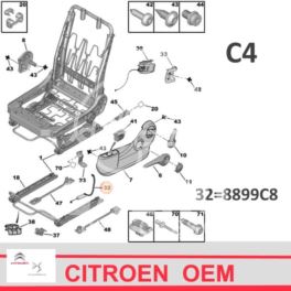 linka regulacji fotela Citroen C4/ Peugeot 307 II przednie - oryginał Citroen