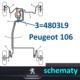 przewód hamulcowy metalowy Peugeot 106 przód lewy środkowy 1200mm (oryginał Peugeot)