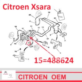 przewód hamulcowy metalowy XSARA przód lewy 942mm +ABS (oryginał Citroen)