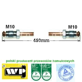 przewód hamulcowy metalowy 0450mm M10xM10 - polski zamiennik WP