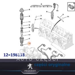 podkładka wtryskiwacza DIESEL PSA 1,9D/2,5D (pod pistolet) oryginał z sieci P.S.A.