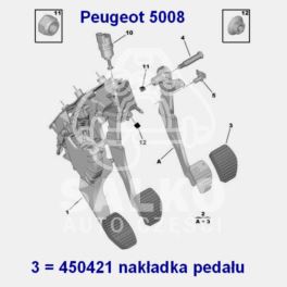 nakładka pedału hamulca Peugeot 2002- (oryginał Peugeot)