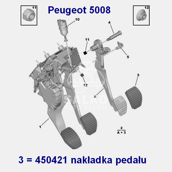 Nakładka Pedału Hamulca Peugeot 2002- (Oryginał Peugeot)