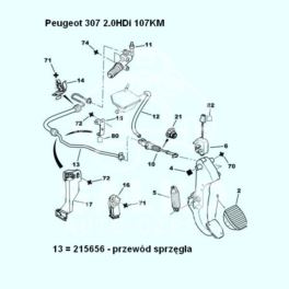 przewód sprzęgła Peugeot 307 I 1.4HDi/2.0HDi do OPR09531 (oryginał Peugeot)