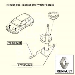 nakrętka M12x1,75 - śruby zwrotnica/ amortyzator RENAULT M12x1,75 - OE RENAULT