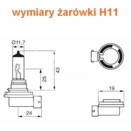 żarówka H11 55W 12V z oprawką - zamiennik M-TECH