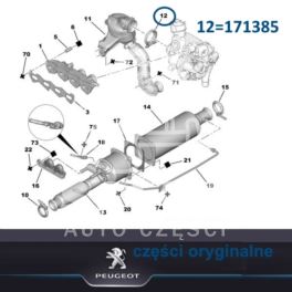 klamra tłumika Citroen, Peugeot, TYP "O" 74,5mm z uszczelką (oryginał Peugeot)