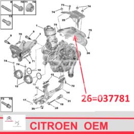 osłona termiczna turbosprężarki Citroen/ Peugeot 2,2HDi 163 KM dolna - oryginał Citroen