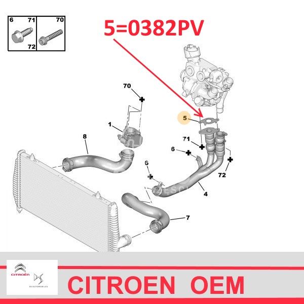uszczelka rezonatora do turbosprężarki Citroen/ Peugeot 2