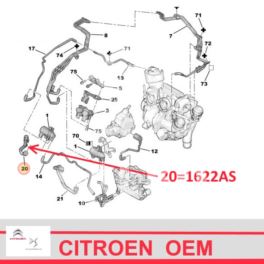 przewód ciśnienia spalin Citroen/ Peugeot 2,0HDi/ 2,2HDi od konwertera (oryginał Peugeot)