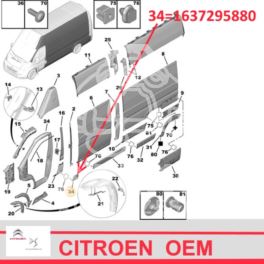 listwa błotnika JUMPER III / BOXER III od 2018 LONG lewy bok - pierwsza - OE Citroen