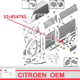 listwa błotnika JUMPER III / BOXER III do 2017 lewy bok/ przed tylne koło (dłuższy L3) OE Citroen