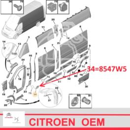 listwa błotnika JUMPER III / BOXER III do 2017 (LONG) lewy bok - pierwsza - OE Citroen