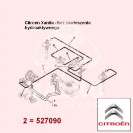 przewód LHM Citroen XANTIA zasilający 862mm (oryginał Citroen)