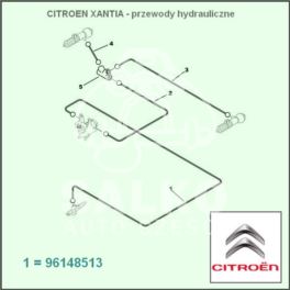 przewód LHM Citroen XANTIA zaw.bezp/ kor.pśw.tył (gł) 3718 (oryginał Citroen)