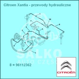 przewód LHM Citroen XANTIA amort.le.prz/ czwórnik 3,5/1062 (oryginał Citroen)