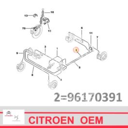 przewód LHM Citroen XANTIA dystr.ham/ czw.tył (gł) 3985 (oryginał Citroen)