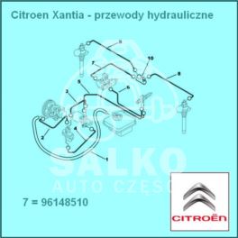 przewód LHM Citroen XANTIA korektor prz/czwórnik 1102 (oryginał Citroen)