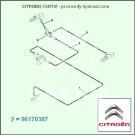 przewód LHM Citroen XANTIA korektor tył/czwórnik 496 (NFP) (oryginał Citroen)